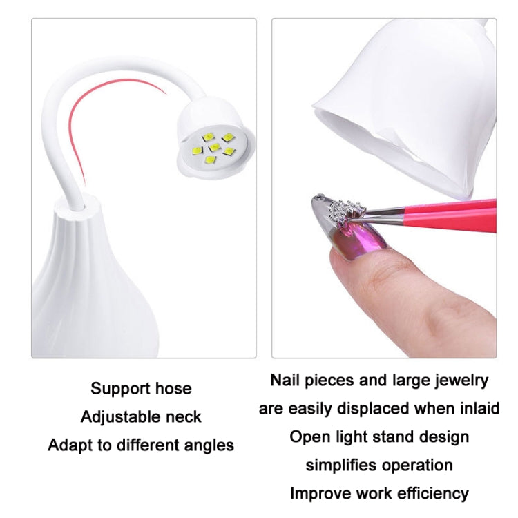 Portable USB Nail Art Rose Nail Polish Glue Phototherapy Lamp(White) - Nail Dryers by PMC Jewellery | Online Shopping South Africa | PMC Jewellery | Buy Now Pay Later Mobicred