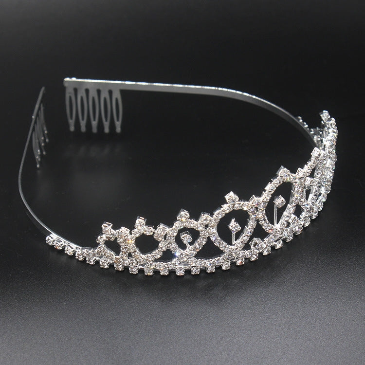 WM-02 Crystal Diamond Birthday Party Wedding Updo Crown, Color: Rose Gold 21 - Head Bands by PMC Jewellery | Online Shopping South Africa | PMC Jewellery