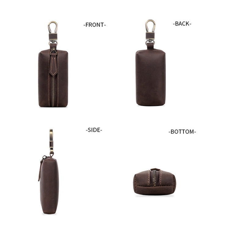 QY-9029  Car Universal Retro Crazy Horse Leather Key Case(Dark Coffee) - Car Key Cases by PMC Jewellery | Online Shopping South Africa | PMC Jewellery | Buy Now Pay Later Mobicred