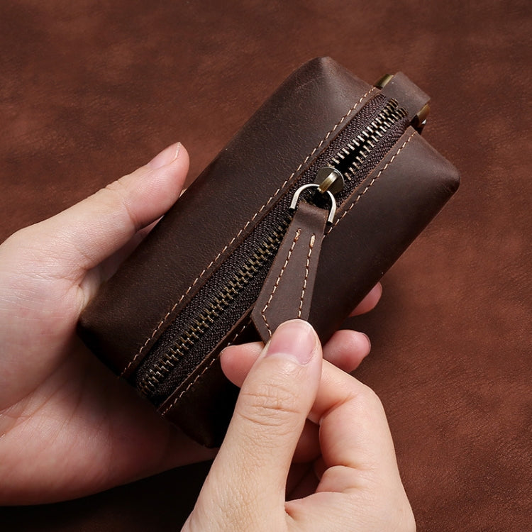 QY-9029  Car Universal Retro Crazy Horse Leather Key Case(Dark Coffee) - Car Key Cases by PMC Jewellery | Online Shopping South Africa | PMC Jewellery | Buy Now Pay Later Mobicred
