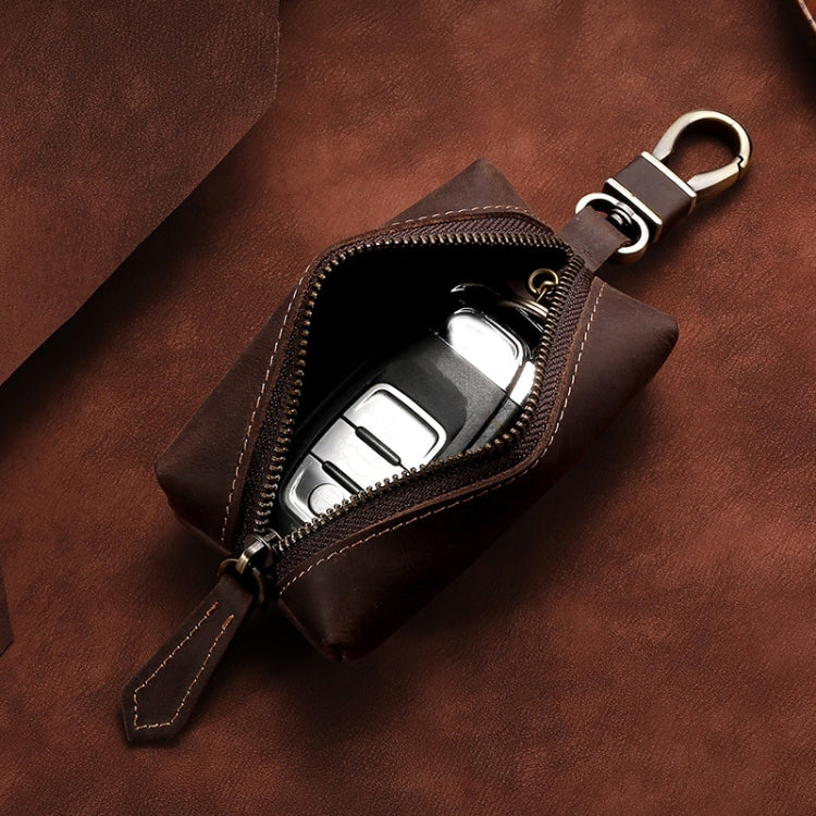 QY-9029  Car Universal Retro Crazy Horse Leather Key Case(Dark Coffee) - Car Key Cases by PMC Jewellery | Online Shopping South Africa | PMC Jewellery | Buy Now Pay Later Mobicred