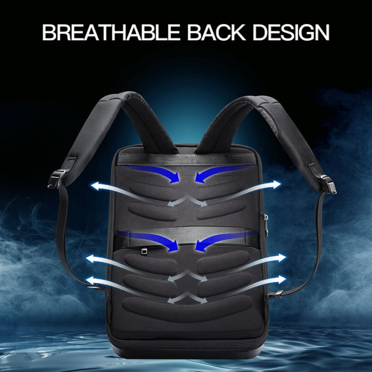 Bopai 61-93318A Hard Shell Waterproof Expandable Backpack with USB Charging Hole, Spec: Password (Black) - Backpack by Bopai | Online Shopping South Africa | PMC Jewellery