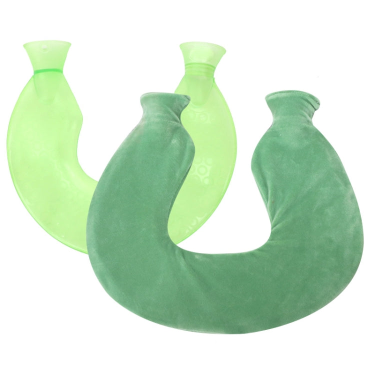 U-shaped PVC Hot Compress Shoulder And Neck Explosion-proof Water Injection Hot Water Bag(Green + Green Crystal) - Hot Water Bags by PMC Jewellery | Online Shopping South Africa | PMC Jewellery | Buy Now Pay Later Mobicred