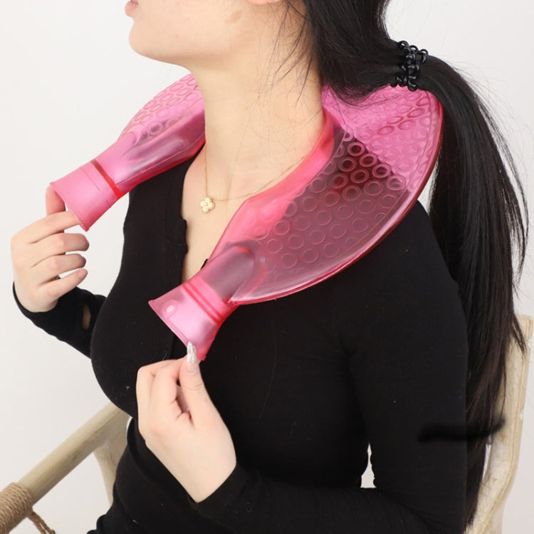 U-shaped PVC Hot Compress Shoulder And Neck Explosion-proof Water Injection Hot Water Bag(Rose Red + Light Pink) - Hot Water Bags by PMC Jewellery | Online Shopping South Africa | PMC Jewellery | Buy Now Pay Later Mobicred