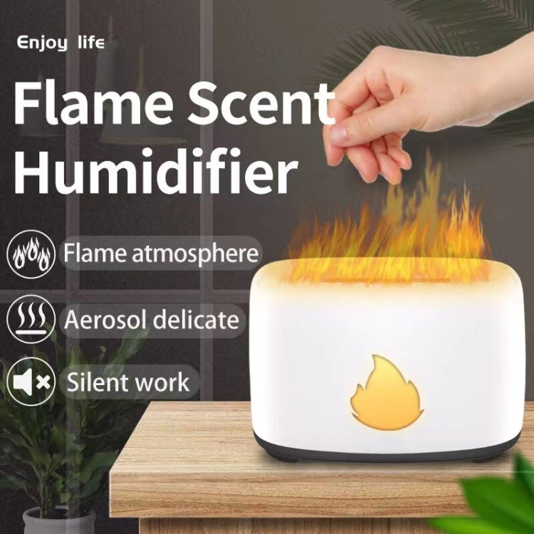 200ML Simulation Flame Aromatherapy Diffuser Humidifier Ultrasonic Air Purifier(White) - free shipping - PMC TechLife - Order now!