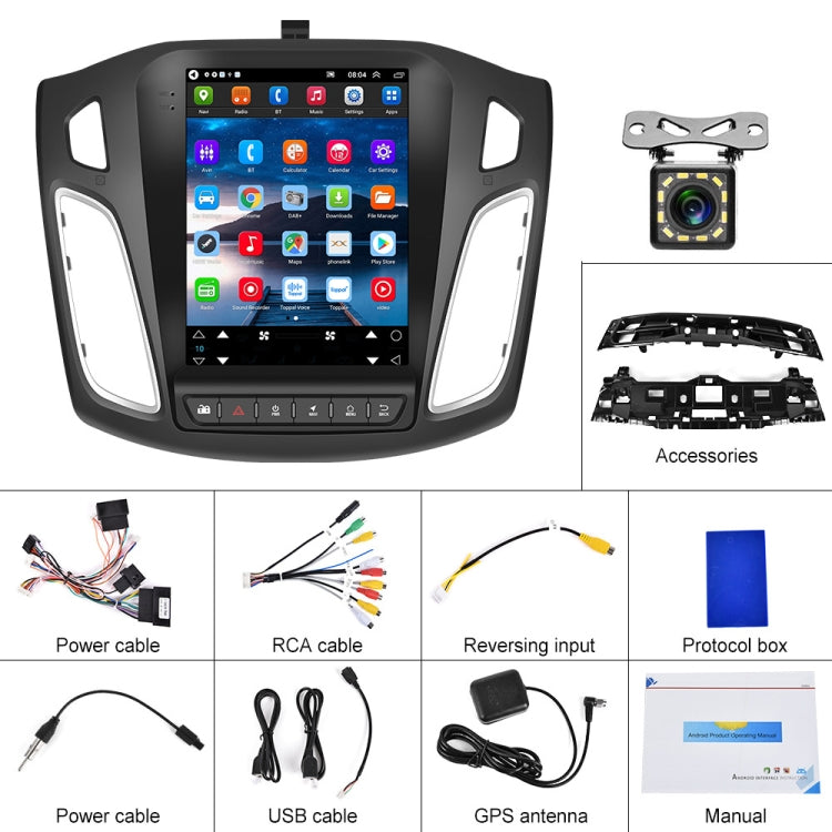 For Ford Focus 9.7 inch Android WiFi Car Integrated Machine, Style: Standard+12 Light Camera(2+32G) - Car MP3 & MP4 & MP5 by PMC TechLife | Online Shopping South Africa | PMC TechLife