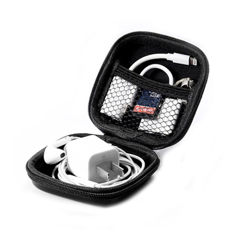 Retro Leather USB Data Cable Storage Bag Earphone Headset Case Pouch Box(Brown) - Digital Storage Bag by PMC TechLife | Online Shopping South Africa | PMC TechLife