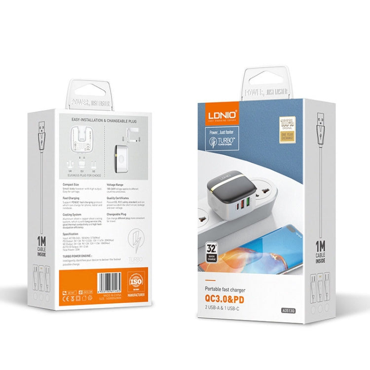 LDNIO A3513Q 32W QC3.0 3 USB Ports Phone Adapter EU Plug with Micro USB Cable - free shipping - PMC TechLife - Order now!