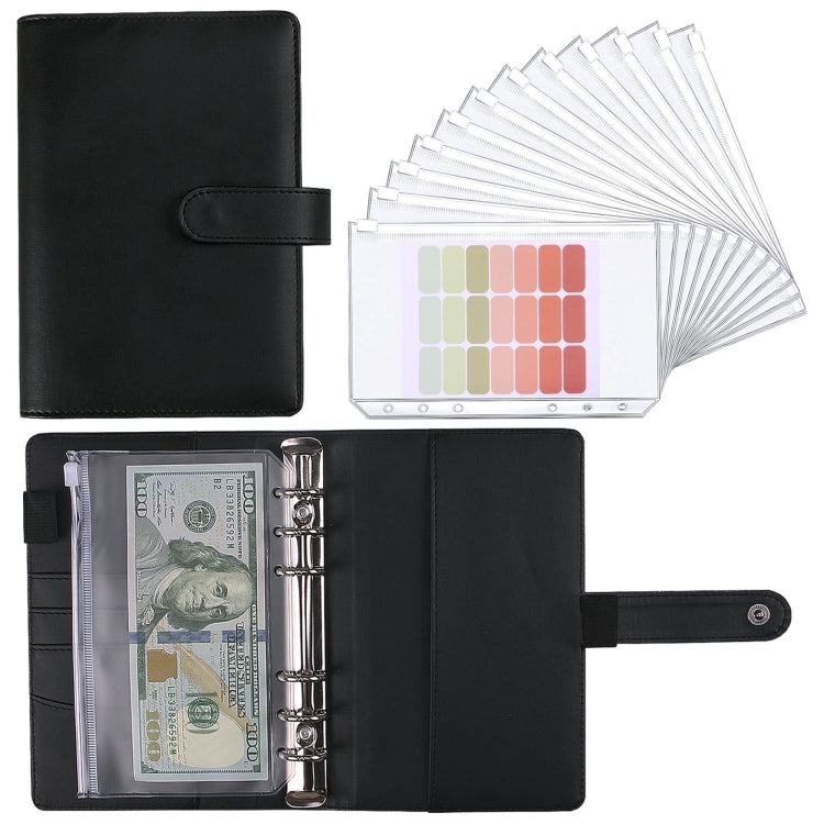 A6 Macaron Notebook PU Loose-leaf Cash Budget Handbook(Black) - Notebooks by PMc TechLife | Online Shopping South Africa | PMc TechLife | Buy Now Pay Later Mobicred