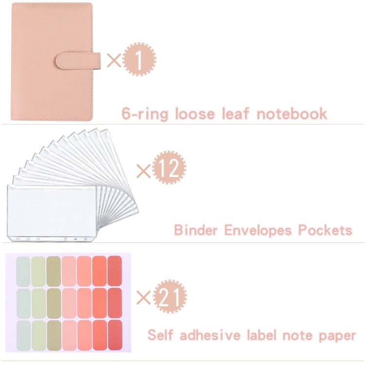 A5 Macaron Notebook PU Loose-leaf Cash Budget Handbook(Gray) - Notebooks by PMC TechLife | Online Shopping South Africa | PMC TechLife