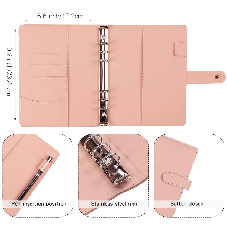 A5 Macaron Notebook PU Loose-leaf Cash Budget Handbook(Gray) - Notebooks by PMC TechLife | Online Shopping South Africa | PMC TechLife