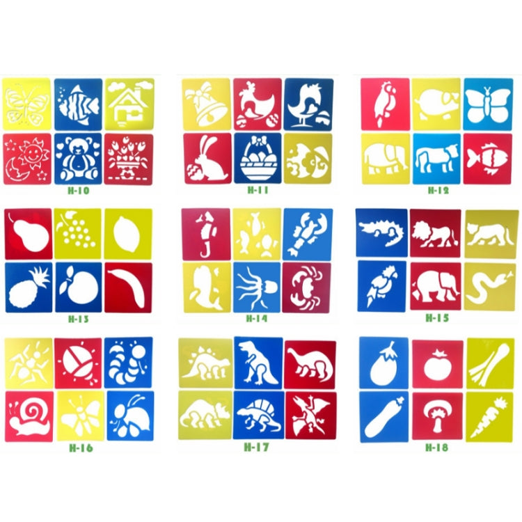 Children DIY Drawing Stencil Colorful Hollow Copy Board(H-11) - Art Supplies by PMC TechLife | Online Shopping South Africa | PMC TechLife | Buy Now Pay Later Mobicred