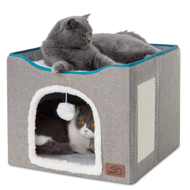 Pet Stool Pet Kennel Indoor Foldable Storage Stool Cat Dog Kennel 41 x 41 x 35cm(Deep Gray) - free shipping - PMC TechLife - Order now!