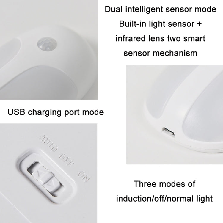 USB Rechargeable Firefly Smart Body Sensor LED Light(Natural Light) - Sensor LED Lights by PMC TechLife | Online Shopping South Africa | PMC TechLife | Buy Now Pay Later Mobicred