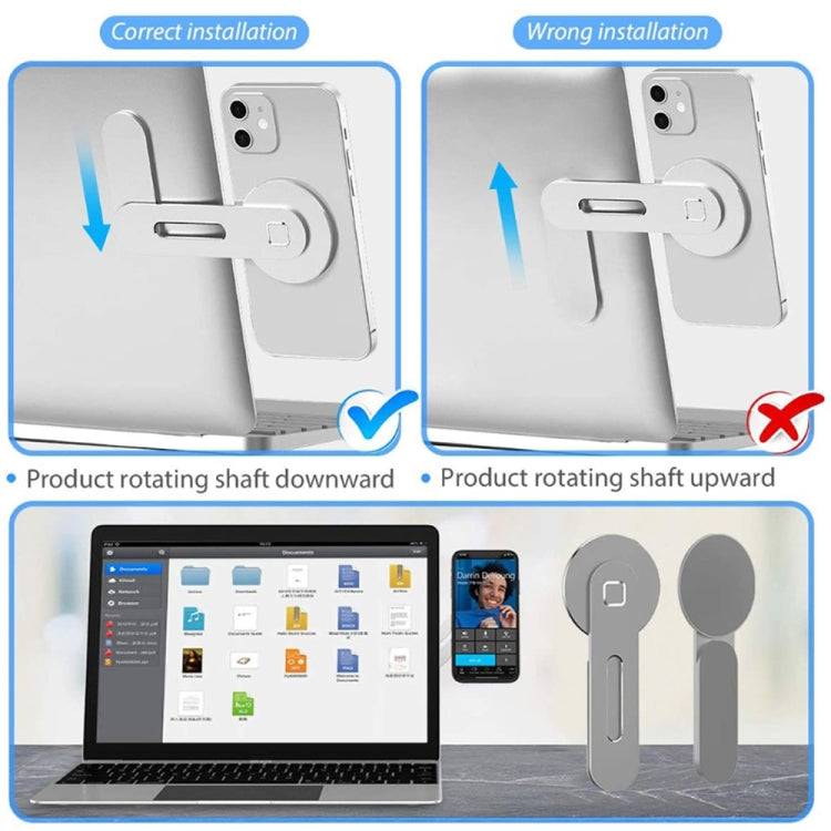 Laptop Phone Expansion Bracket Aluminum Magnetic Phone Stand(Black) - Laptop Stand by PMC Jewellery | Online Shopping South Africa | PMC Jewellery | Buy Now Pay Later Mobicred