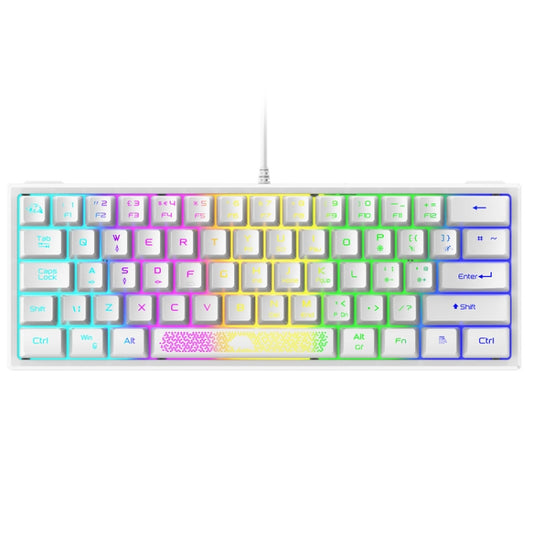 ZIYOULANG K61 62 Keys Game RGB Lighting Notebook Wired Keyboard, Cable Length: 1.5m(White) - Wired Keyboard by ZIYOULANG | Online Shopping South Africa | PMC Jewellery | Buy Now Pay Later Mobicred