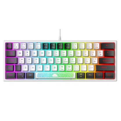 ZIYOULANG K61 62 Keys Game RGB Lighting Notebook Wired Keyboard, Cable Length: 1.5m(White Black) - Wired Keyboard by ZIYOULANG | Online Shopping South Africa | PMC Jewellery | Buy Now Pay Later Mobicred