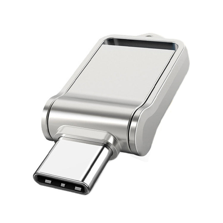 64GB USB 2.0 + Type-C/USB-C High Speed Mini Computer and Phone Dual-purpose Rotary U Disk(Silver) - USB Flash Drives by PMC TechLife | Online Shopping South Africa | PMC TechLife | Buy Now Pay Later Mobicred