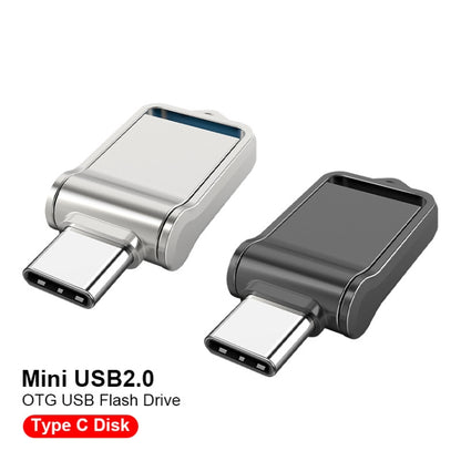 64GB USB 2.0 + Type-C/USB-C High Speed Mini Computer and Phone Dual-purpose Rotary U Disk(Black) - USB Flash Drives by PMC Jewellery | Online Shopping South Africa | PMC Jewellery