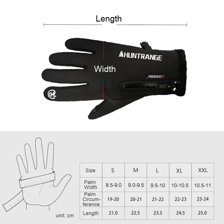 HUNTRANGE A022 Outdoor Waterproof Touch Screen Riding Keep Warm Gloves, Size: L(Black) - Cycling Gloves by HUNTRANGE | Online Shopping South Africa | PMC Jewellery