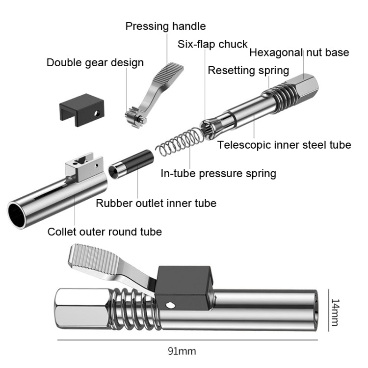 PC002 Lock Clamp Type High Pressure Grease Nozzle, Style: Butter Mouth - Other Tools by PMC TechLife | Online Shopping South Africa | PMC TechLife | Buy Now Pay Later Mobicred