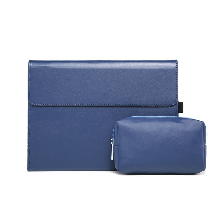 For Microsoft Surface Pro 8 Tablet Protective Case Holder(Microfiber Lambskin Texture Blue Case + Power Supply Bag) - Others by PMC Jewellery | Online Shopping South Africa | PMC Jewellery | Buy Now Pay Later Mobicred