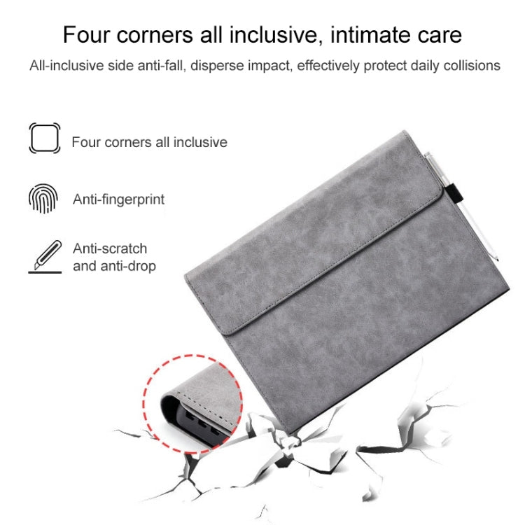For Microsoft Surface Pro 8 Tablet Protective Case Holder(Microfiber Lambskin Texture Black Case) - Others by PMC TechLife | Online Shopping South Africa | PMC TechLife
