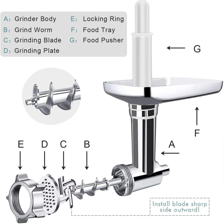 For KitchenAid Porking Enemy Accessories Dough Maker Grinder Meat Universal Set, Color: Silver Gray - Food Disposer Parts by PMC TechLife | Online Shopping South Africa | PMC TechLife | Buy Now Pay Later Mobicred