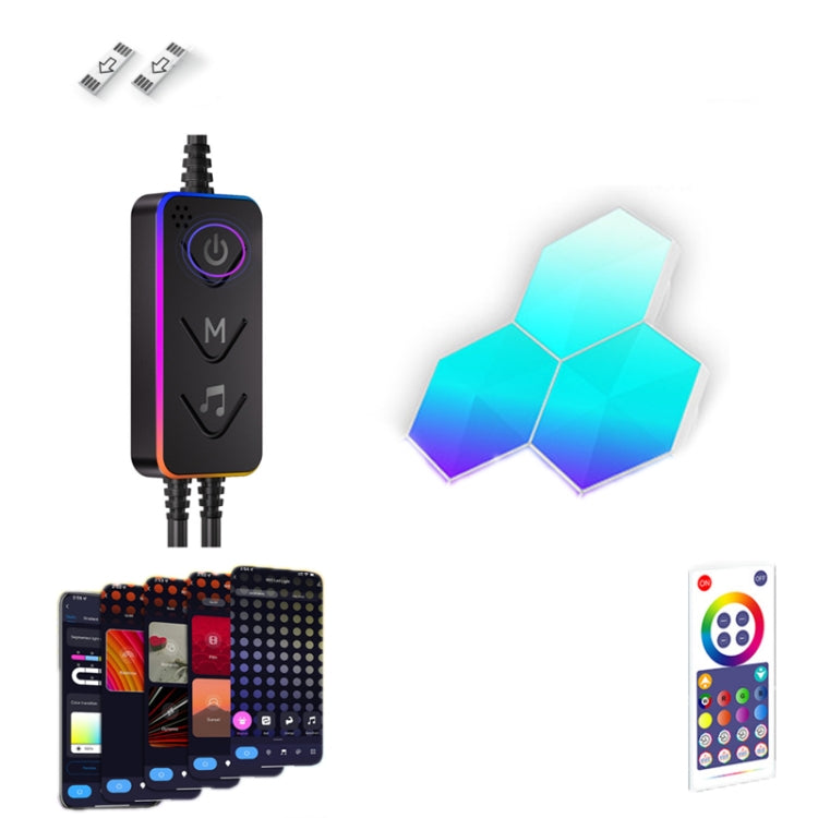 Gaming Ambient Light Smart Chiclet Backdrop Quantum Wall Light, Versions: Bluetooth(3 PCS/Set) - free shipping - PMC TechLife - Order now!