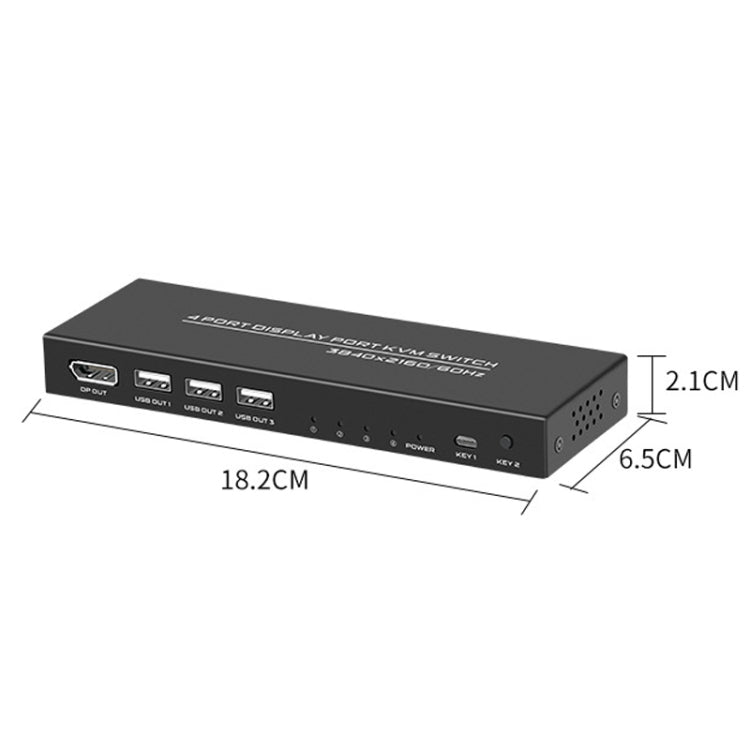 FJGEAR FJ-DK401 60HZ 4 Ports DP+USB To KVM Switcher With Desktop Controller - free shipping - PMC Jewellery - Order now!