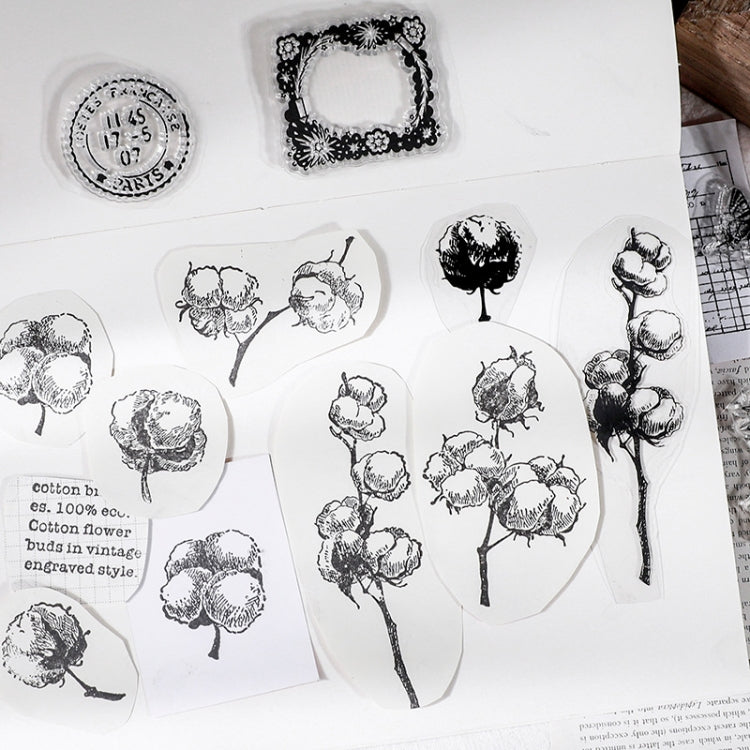 5 PCS Vintage Botanical Arrangement Handbook Clear Silicone Stamp(Falling leaves) - Handbook Decorative Stickers by PMC TechLife | Online Shopping South Africa | PMC TechLife