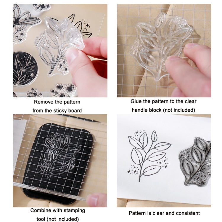 5 PCS Vintage Botanical Arrangement Handbook Clear Silicone Stamp(Vintage English) - Handbook Decorative Stickers by PMC Jewellery | Online Shopping South Africa | PMC Jewellery