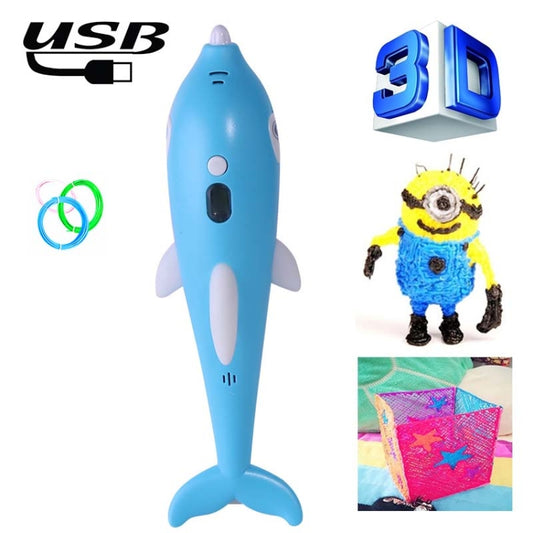 Children 3D Printing Pen Low Temperature Intelligent Screen Display Voice Drawing Pen, Style:, Color: 3 Colors (Blue) - 3D Printer by PMC Jewellery | Online Shopping South Africa | PMC Jewellery | Buy Now Pay Later Mobicred