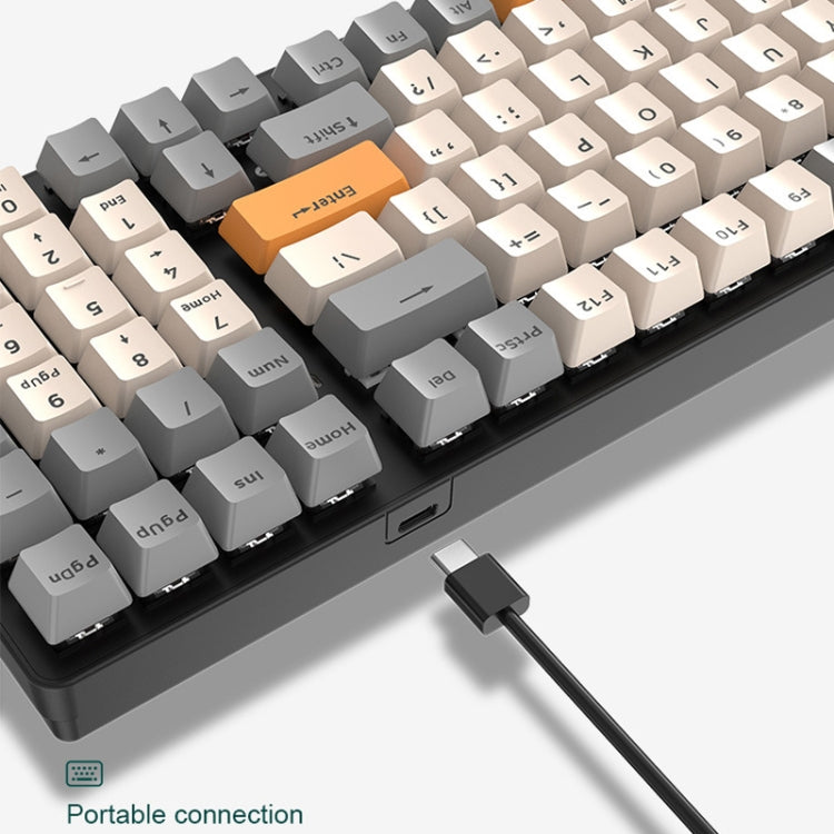 ZIYOU LANG  K3 100 Keys Game Glowing Wired Mechanical Keyboard, Cable Length: 1.5m, Style:  Water Green Version Red Axis - free shipping - PMC Jewellery - Order now!