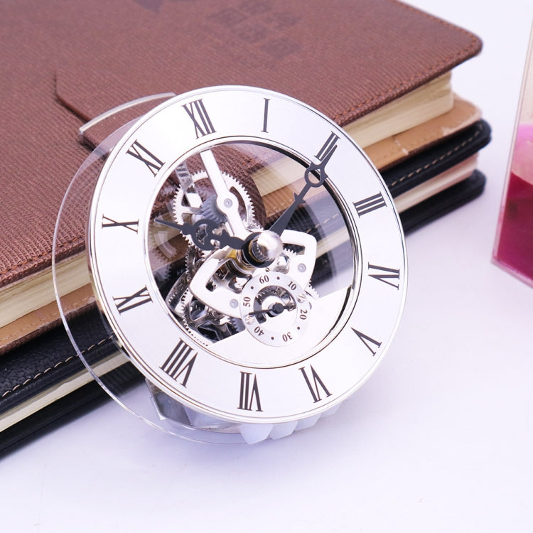 Metal See-through Quartz Clock Gear Clock DIY Accessories 103mm Silver Clock Head - DIY Clocks by PMc TechLife | Online Shopping South Africa | PMc TechLife | Buy Now Pay Later Mobicred