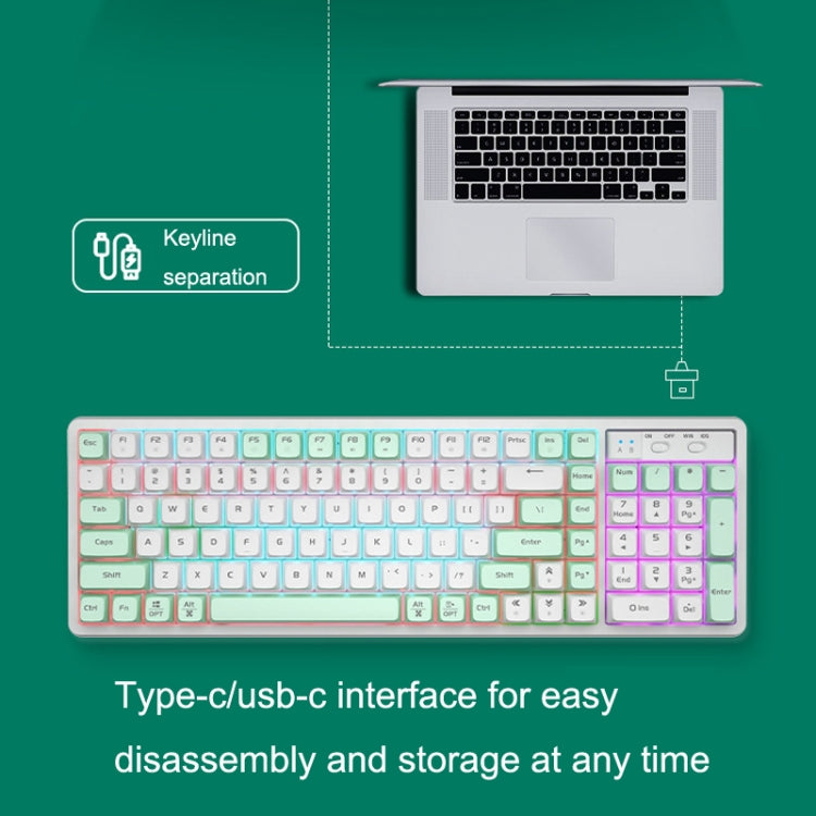 LANGTU GK102 102 Keys Hot Plugs Mechanical Wired Keyboard. Cable Length: 1.63m, Style: Red Shaft (Matcha Green) - Wired Keyboard by LANGTU | Online Shopping South Africa | PMC Jewellery | Buy Now Pay Later Mobicred