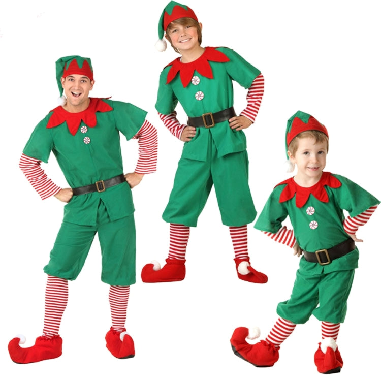 Christmas Green Elf Cosplay Costume Chris Santa Claus Costume Set, Size: 130cm(Male) - Wearable Decoration by PMC Jewellery | Online Shopping South Africa | PMC Jewellery