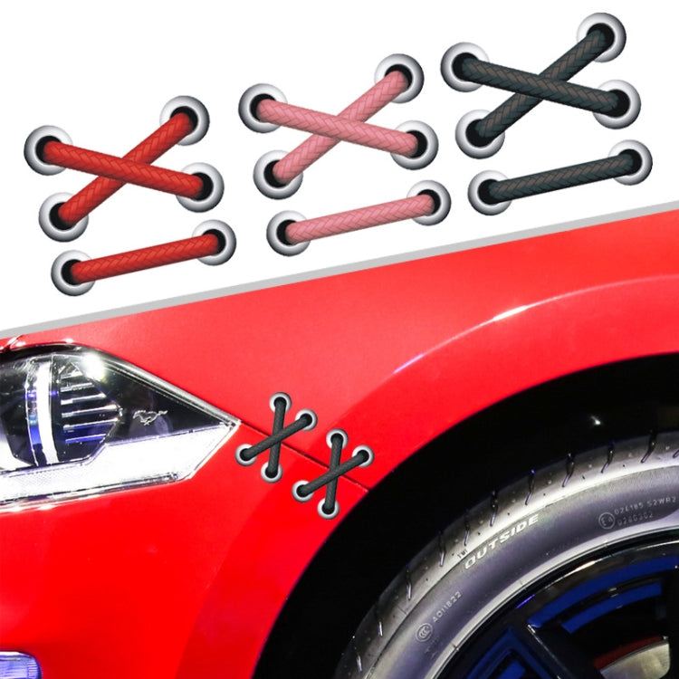 10pcs Shoelace Car Sticker Body Cover Up Scratch Patch Sticker(Red Horizontal) - Decorative Sticker by PMC TechLife | Online Shopping South Africa | PMC TechLife | Buy Now Pay Later Mobicred