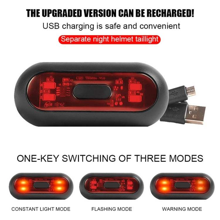 Motorbike Helmet Warning Light USB Rechargeable Waterproof Tail Light, Specification: 10 Beads - Signal Lights by PMC Jewellery | Online Shopping South Africa | PMC Jewellery | Buy Now Pay Later Mobicred