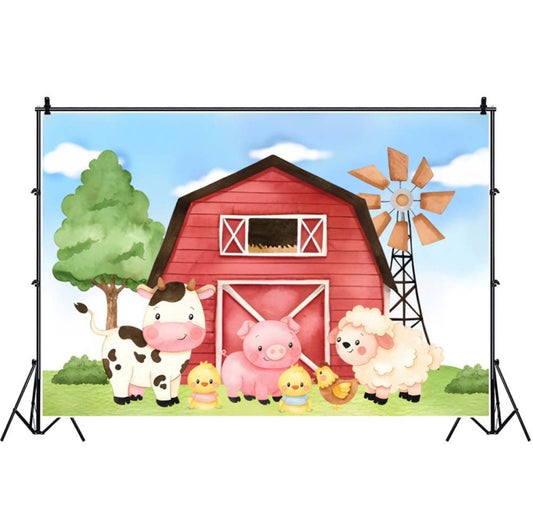 1.5m X 1m Cartoon Farm Animals Photography Backdrop Birthday Party Background Decoration(MDM10756) - Birthday Party by PMC Jewellery | Online Shopping South Africa | PMC Jewellery