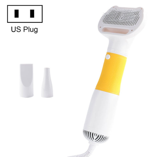 3 in 1 600W Pet Electric High Wind Hair Removal Blowing Combs, Specification: US Plug 110V(Yellow) - Brushes & Combs by PMC Jewellery | Online Shopping South Africa | PMC Jewellery | Buy Now Pay Later Mobicred