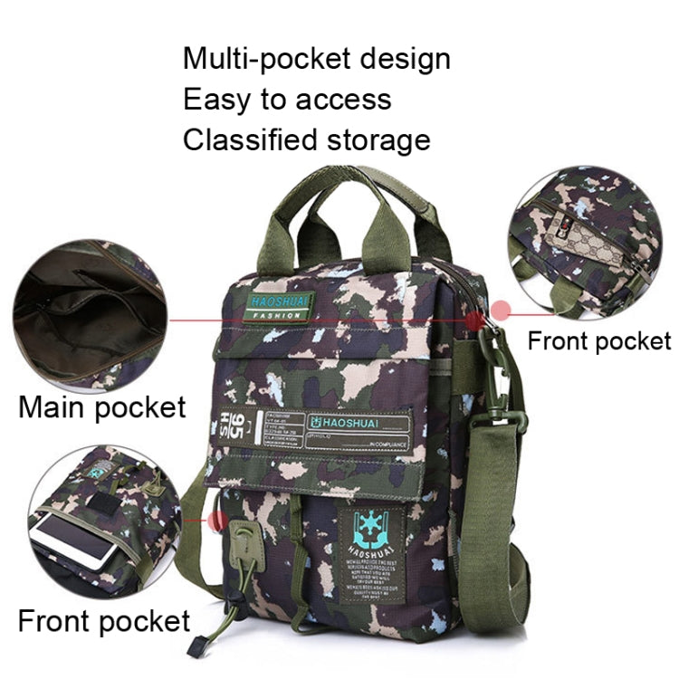 HAOSHUAI 206-1 Men Handheld Crossbody Bag Outdoor Waterproof Cloth Bag(Black) - Crossbody Bags by HAOSHUAI | Online Shopping South Africa | PMC Jewellery