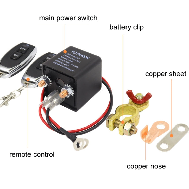 YQTANEN Car Battery Leakage Protection Remote Control Power Off Relay, Voltage: 12V 120A - Relays by PMC TechLife | Online Shopping South Africa | PMC TechLife | Buy Now Pay Later Mobicred