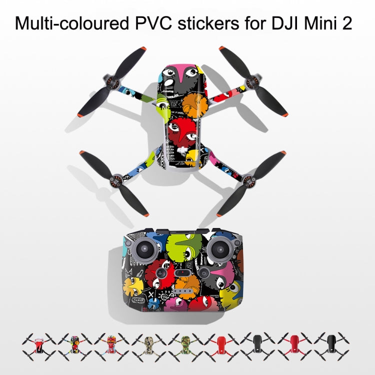 Sunnylife MM2-TZ452 For DJI Mini 2 Waterproof PVC Drone Body + Arm + Remote Control Decorative Protective Stickers Set(Carbon Pattern Red) - Stickers by Sunnylife | Online Shopping South Africa | PMC Jewellery | Buy Now Pay Later Mobicred