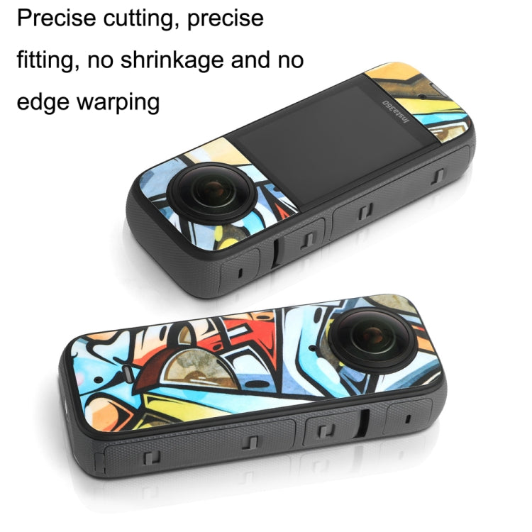 Sunnylife IST-TZ485 For DJI Insta360 X3 Panoramic Camera PVC Protection Scraper Film Stickers(Graffiti+Carbon Pattern Black) - Protective Film & Stickers by Sunnylife | Online Shopping South Africa | PMC Jewellery | Buy Now Pay Later Mobicred