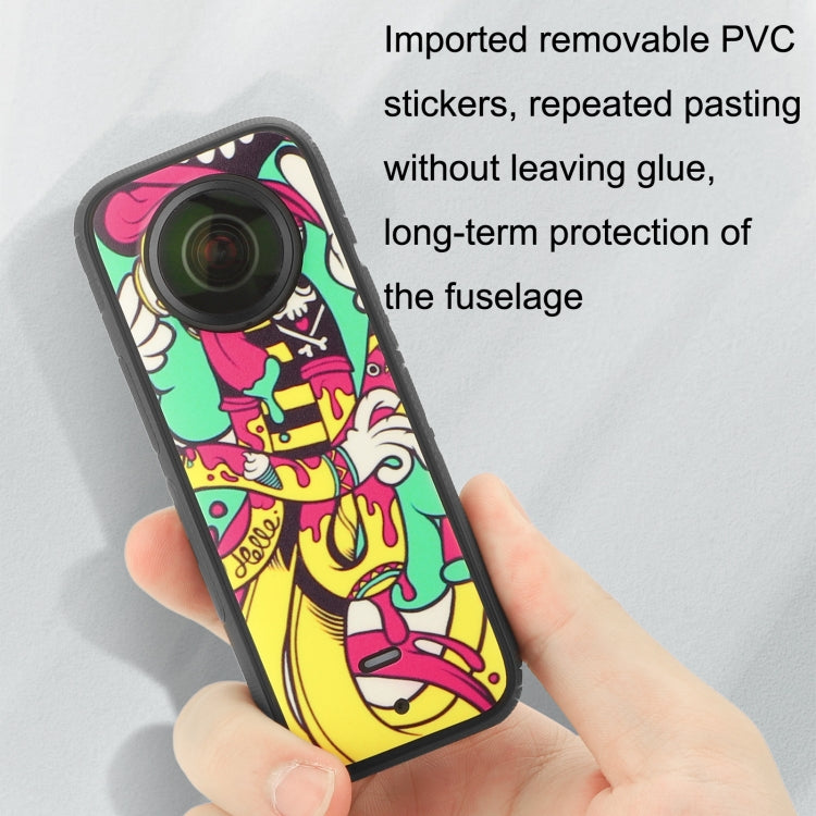 Sunnylife IST-TZ485 For DJI Insta360 X3 Panoramic Camera PVC Protection Scraper Film Stickers(Panda+Carbon Pattern Red) - Protective Film & Stickers by Sunnylife | Online Shopping South Africa | PMC Jewellery | Buy Now Pay Later Mobicred