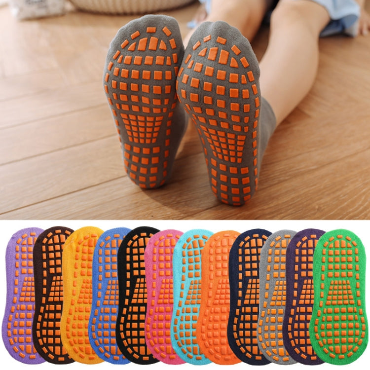 4pairs Trampoline Socks Dotted Rubber Non-slip Floor Socks Yoga Socks, Size:  5-12 Years Old(Coffee) - Yoga Socks & Shoes by PMC Jewellery | Online Shopping South Africa | PMC Jewellery