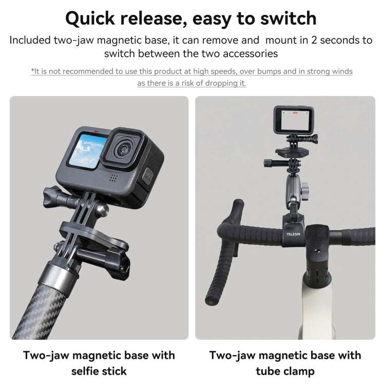 TELESIN Magnetic Action Camera Quick Release Bracket Mount,Spec: Ordinary Suit - free shipping - PMC TechLife - Order now!