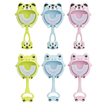 S8 2pcs Children Cartoon Animal Manual U-shaped Silicone Toothbrush for 2-12 Years Old(Green Tiger) - Toothbrushes by PMC Jewellery | Online Shopping South Africa | PMC Jewellery | Buy Now Pay Later Mobicred