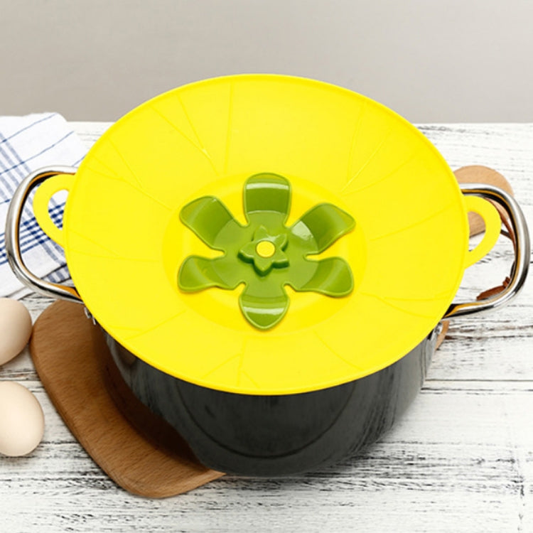 Silicone Flower Spill-proof Pot Lid Rotatable Pot Lid Kitchen Gadget, Size: 29cm Large Yellow - Insulation by PMC Jewellery | Online Shopping South Africa | PMC Jewellery | Buy Now Pay Later Mobicred